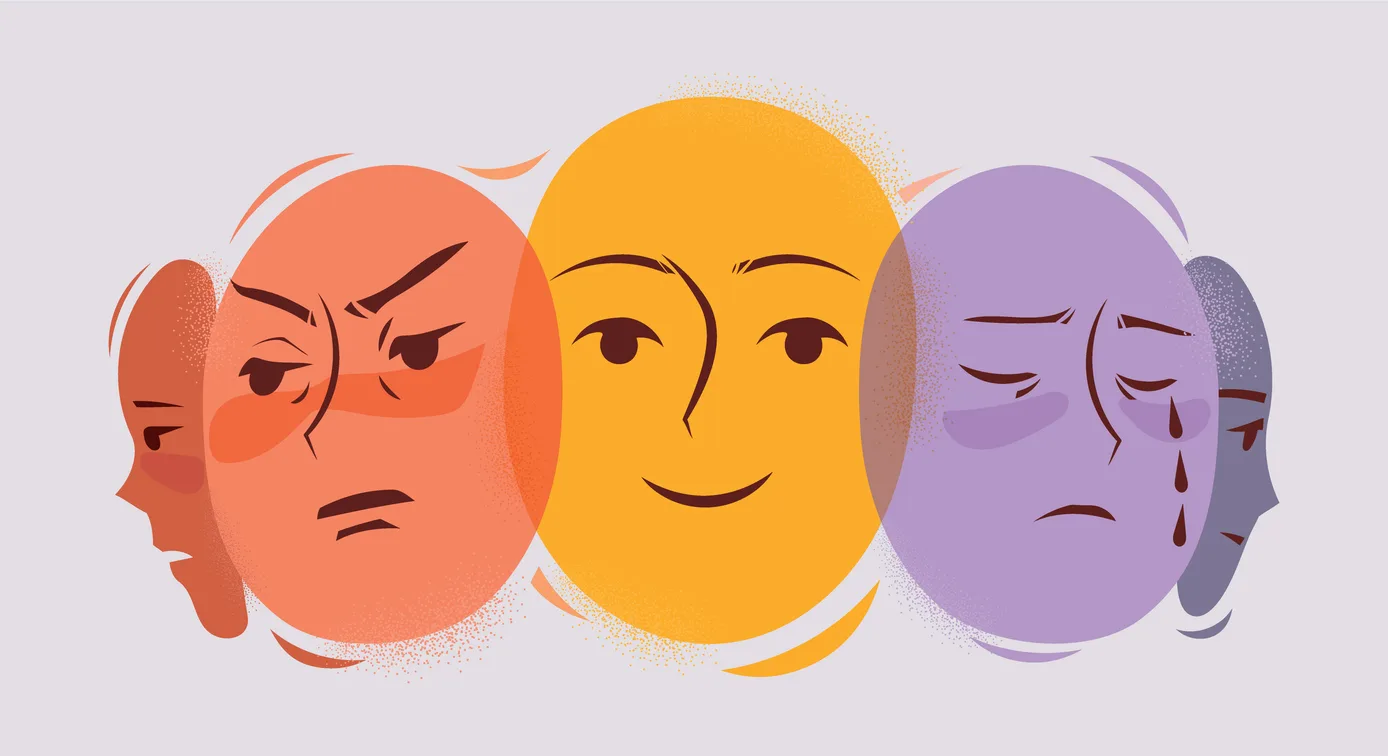 Various emotions and facial expressions of one person. La drogue et ses effets émotionnels et comportementaux.